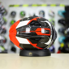 Mũ LS2 FF805 CARBON Racing Trắng Đỏ Bóng + Tặng Kính Đen + Pinlock + Tearoff FREESHIP