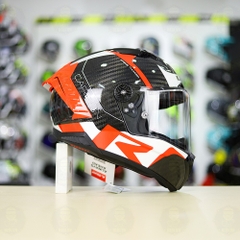 Mũ LS2 FF805 CARBON Racing Trắng Đỏ Bóng + Tặng Kính Đen + Pinlock + Tearoff FREESHIP