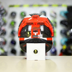 Mũ LS2 FF805 CARBON Racing Trắng Đỏ Bóng + Tặng Kính Đen + Pinlock + Tearoff FREESHIP