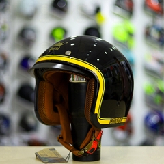 Mũ 3/4 Royal M139 V10 Đen Viền Vàng Bóng FREESHIP