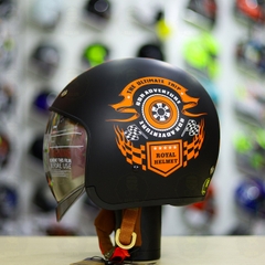 Mũ 3/4 Royal M139 V1 Đen Cam Nhám FREESHIP