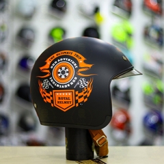 Mũ 3/4 Royal M139 V1 Đen Cam Nhám FREESHIP