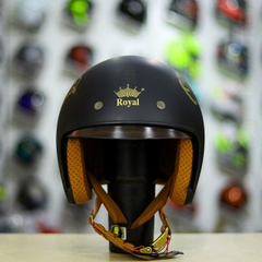 Mũ 3/4 Royal M139 V5 Đen Vàng Nhám 2024 FREESHIP