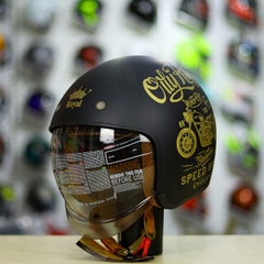 Mũ 3/4 Royal M139 V5 Đen Vàng Nhám 2024 FREESHIP