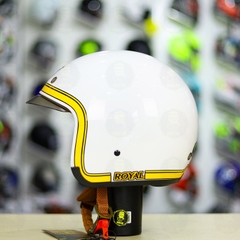 Combo Mũ 3/4 ROYAL M139 V10 Trắng Bóng Độ Khóa Chống Trộm