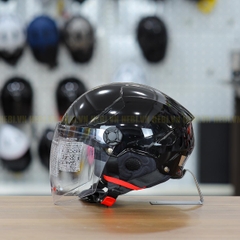 Mũ 1/2 KYT TigerJet Đen Bóng Nhỏ Gọn Nhẹ FREESHIP