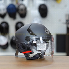 Mũ 1/2 KYT TigerJet Đen Nhám Nhỏ Gọn Nhẹ FREESHIP