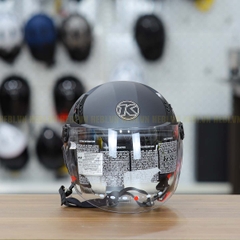 Mũ 1/2 KYT TigerJet Đen Nhám Nhỏ Gọn Nhẹ FREESHIP