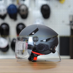 Mũ 1/2 KYT TigerJet Đen Nhám Nhỏ Gọn Nhẹ FREESHIP