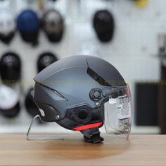 Mũ 1/2 KYT TigerJet Đen Nhám Nhỏ Gọn Nhẹ FREESHIP