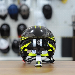 Mũ 1/2 KYT Tiger Jet Đen Vàng Bóng Nhỏ Gọn Nhẹ FREESHIP