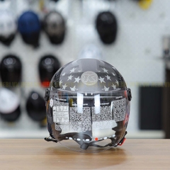 Mũ 1/2 KYT Tiger Jet Xám Ngôi Sao Nhỏ Gọn Nhẹ FREESHIP