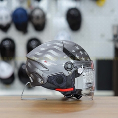 Mũ 1/2 KYT Tiger Jet Xám Ngôi Sao Nhỏ Gọn Nhẹ FREESHIP