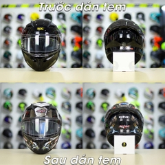 Tem Decal Suzuki Satria Dark Grey Cho Fullface Yohe - TORC - AGV - LS2 không gồm nón