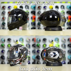 Tem Decal Suzuki Satria Xám Cho Nón Fullface - Không Nón - FREESHIP