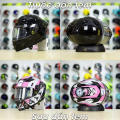 Tem Decal BMW HP4 Trắng Hồng Cho Nón Fullface - Không Nón - FREESHIP