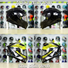 Tem Decal Yamaha R15 Vàng Cho Nón Fullface - Không Nón - FREESHIP