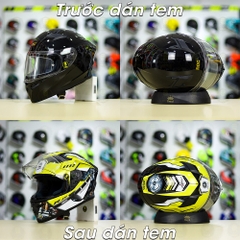 Tem Decal Yamaha R15 Vàng Cho Nón Fullface - Không Nón - FREESHIP