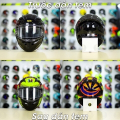 Tem Decal AGV Soleluna Đen Vàng Cho Nón Fullface Yohe 978/ ROC 01 - Không Nón - FREESHIP