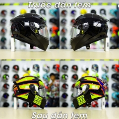 Tem Decal AGV Soleluna Đen Vàng Cho Nón Fullface Yohe 978/ ROC 01 - Không Nón - FREESHIP