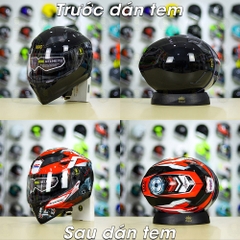 Tem Decal Honda Sonic Trắng Đỏ Cho Yohe 978 plus & Roc 01 - Không Nón - FREESHIP