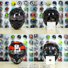 Tem Decal Yamaha Exciter Đỏ Cho Nón Fullface - Không Nón - FREESHIP