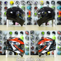 Tem Decal Yamaha Exciter Đỏ Cho Nón Fullface - Không Nón - FREESHIP