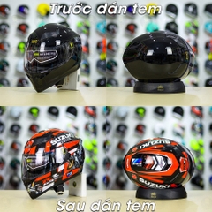 Tem Decal Suzuki GSX Đỏ Cho Nón Fullface - Không Nón - FREESHIP