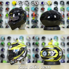 Tem Decal Yamaha R1M Vàng Cho Nón Fullface - Không Nón - FREESHIP