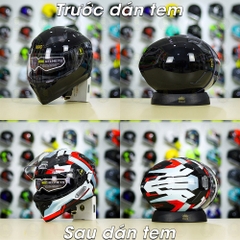 Tem Decal Shoei Brink Xám Bạc Đỏ Cho Nón Fullface - Không Nón - FREESHIP