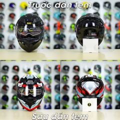 Tem Decal Shoei Brink Xám Bạc Đỏ Cho Nón Fullface - Không Nón - FREESHIP