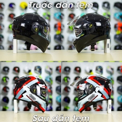 Tem Decal Shoei Brink Xám Bạc Đỏ Cho Nón Fullface - Không Nón - FREESHIP