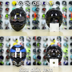 Tem Decal Yamaha Exciter Xanh GP Cho Nón Fullface - Không Nón - FREESHIP