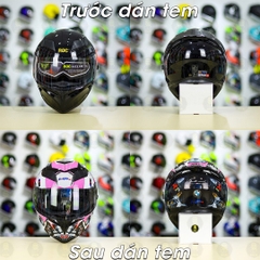 Tem Decal BMW HP4 Trắng Hồng Cho Nón Fullface - Không Nón - FREESHIP