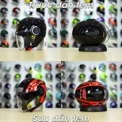 Tem Decal AGV Blade Đỏ cho ROC 06/ YOHE 851 Màu Trơn - Không Nón - Freeship
