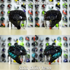 Tem Decal AGV Project 46 Xanh Ngọc Cho Nón Fullface - Không Nón - FREESHIP