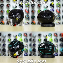 Tem Decal AGV Project 46 Xanh Ngọc Cho Nón Fullface - Không Nón - FREESHIP