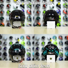 Tem Decal AGV Project 46 Xanh Ngọc Cho Nón Fullface - Không Nón - FREESHIP
