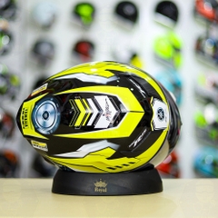 Mũ Royal M138b Đen Bóng + Tặng Dán Tem Decal Yamaha R15 Vàng FREESHIP