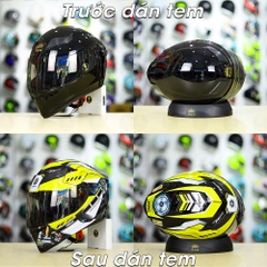 Tem Decal Yamaha R15 Vàng Cho Nón Fullface - Không Nón - FREESHIP