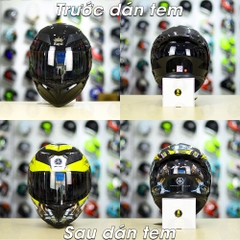 Tem Decal Yamaha R15 Vàng Cho Nón Fullface - Không Nón - FREESHIP