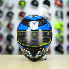 Mũ Royal M138b Đen Bóng + Tặng Dán Tem Decal Yamaha EXCITER Xanh GP FREESHIP