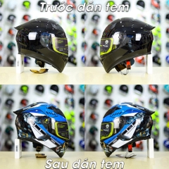 Tem Decal Yamaha Exciter Xanh GP Cho Nón Fullface - Không Nón - FREESHIP