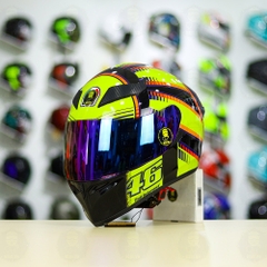 Mũ Royal M138b Đen Bóng + Tặng Dán Tem Decal AGV SOLELUNA Vàng FREESHIP