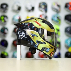 Mũ Royal M138b Đen Bóng + Tặng Dán Tem Decal BMW Vàng FREESHIP