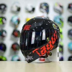 Mũ Royal M138b Đen Bóng + Tặng Dán Tem Decal AGV MYTH V1 Đỏ FREESHIP