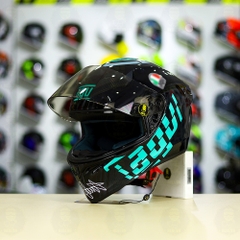 Mũ Royal M138b Đen Bóng + Tặng Dán Tem Decal AGV Myth V1 Xanh Ngọc FREESHIP