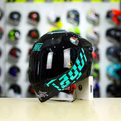 Mũ Royal M138b Đen Bóng + Tặng Dán Tem Decal AGV Myth V1 Xanh Ngọc FREESHIP