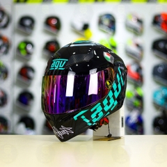 Mũ Royal M138b Đen Bóng + Tặng Dán Tem Decal AGV Myth V1 Xanh Ngọc FREESHIP