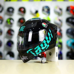 Mũ Royal M138b Đen Bóng + Tặng Dán Tem Decal AGV Myth V1 Xanh Ngọc FREESHIP